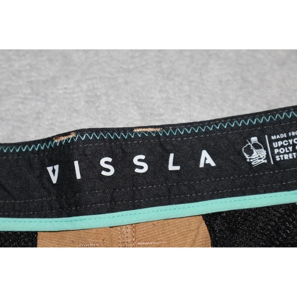 Vissla Hybrid Board Shorts Mens 33 Brown Upcycled Stretch Chino Walk M2021CAN